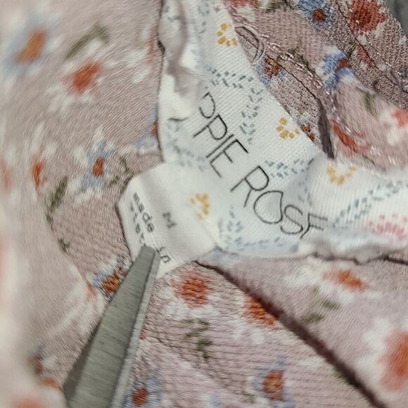 Hippie‎ Rose Floral Halter Peplum Top Womens Medium Keyhole Neck Lightweight - Picture 5 of 9